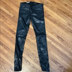 Faux leather pants